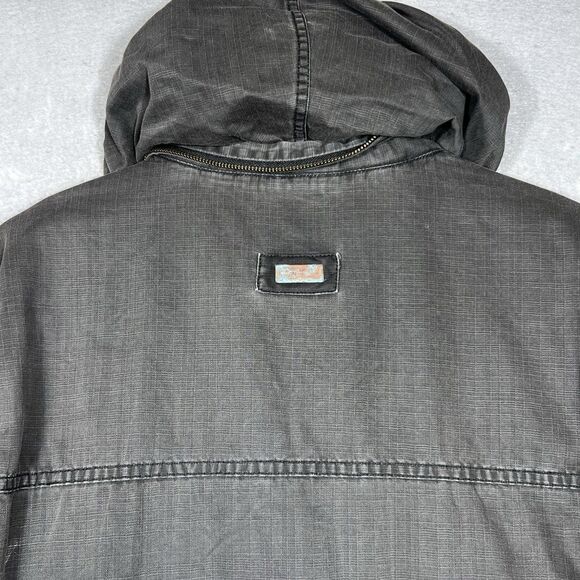 LRG Lifted Research Group Hooded Denim Anorak Jacket Men’s XL Full Zip Up Gray - Picture 10 of 13